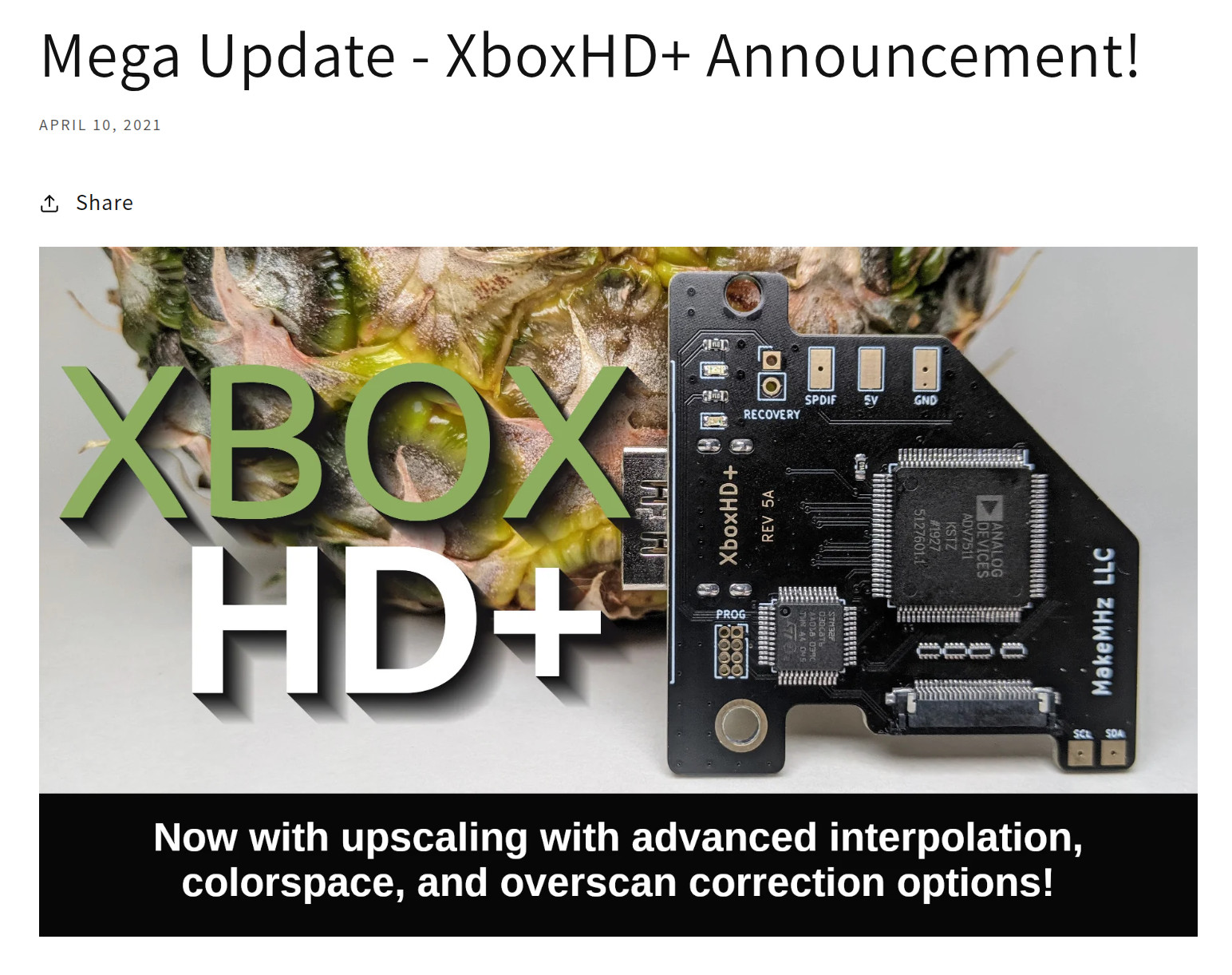 XboxHD+ Announcement